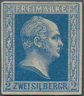 Preußen - Marken Und Briefe: 1857, 2 Sgr DUNKELBLAU Mit PLATTENFEHLER "L" (in Silbergroschen) MIT UN - Autres & Non Classés