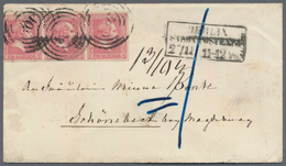 Preußen - Marken Und Briefe: 1858, 1 Sgr. Rosa, Waagerechter 3er-Streifen Vom Linken Rand Mit Reihen - Autres & Non Classés
