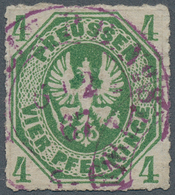 Preußen - Marken Und Briefe: 1861, 4 Pf Gelblichgrün Zentrisch Entwertet Mit Violettem K2 "BERLIN P. - Altri & Non Classificati