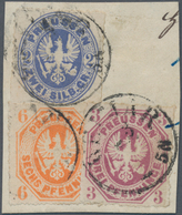 Preußen - Marken Und Briefe: 1861/1865, 6 Pf Orange, 2 Pf Preußischblau Und 3 Pf Graulila Als Tolle - Other & Unclassified