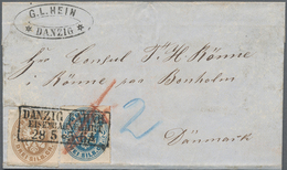 Preußen - Marken Und Briefe: 1862, 2 Sgr Ultramarin Und 3 Sgr Ockerbraun Entwertet Mit Ra3 "DANZIG B - Autres & Non Classés