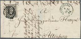 Sachsen - Marken Und Briefe: 1854, 1/2 Ngr. Friedrich August Auf Nicht Komplettem Brief Nach Altenbu - Saxony