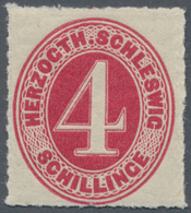 Schleswig-Holstein - Marken Und Briefe: 1864, 4 Schilling Karminrot Postfrisch, Die Marke Hat Tadell - Andere & Zonder Classificatie