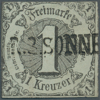 Thurn & Taxis - Marken Und Briefe: 1852, 1 Kr. Schwarz A. Graugrün Mit 1807 Rayon-L1 "R.3.SONNE(NBER - Autres & Non Classés