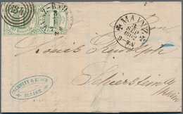 Thurn & Taxis - Marken Und Briefe: 1862, 1 Kr. Grün, Zwei Exemplare, Die Linke Marke Vollrandig, Die - Other & Unclassified