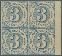 Thurn & Taxis - Marken Und Briefe: 1859/60: 3Kr Blau Auf Weiß Im Viererblock, Geschnitten, Als Probe - Autres & Non Classés