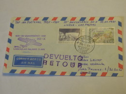 Portugal First Flight Cover Lisbona - Las Palmas 1981 - Otros & Sin Clasificación