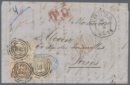 Thurn & Taxis - Marken Und Briefe: 1859-1862 (Markenausgaben), 48-Kreuzer-Frankatur, Bestehend Aus 3 - Other & Unclassified