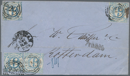 Thurn & Taxis - Marken Und Briefe: 1862 Vier Einzelmarken Der 6 Kr. Blau, Davon Eine Marke In Type I - Sonstige & Ohne Zuordnung