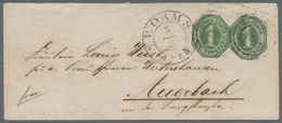 Thurn & Taxis - Ganzsachenausschnitte: 1865, 1 Kr. Grün, Achteckig Geschnitten, Zufrankiert Auf Ganz - Other & Unclassified
