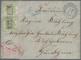 Thurn & Taxis - Landpoststempel: 1862, MONSHEIM, Ra 1 Schwarz, Als Entwerter Auf 1 Kr. Grün, Zwei Ex - Altri & Non Classificati