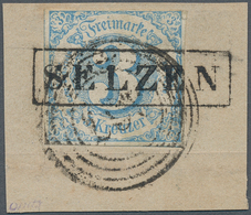 Thurn & Taxis - Landpoststempel: 1860, SELZEN, Ra 1 Schwarz, Zentriert Bzw. Glasklar Auf 3 Kr. Hellb - Otros & Sin Clasificación