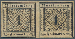 Württemberg - Marken Und Briefe: 1851, Ziffern 1 Kr. Schwarz Auf Gelbweiß In Type III Als WAAGRECHTE - Altri & Non Classificati