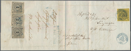 Württemberg - Marken Und Briefe: 1851, 3 Kr Schwarz A. Gelb, Allseits Gerandet, Mit Glasklarem Blaue - Sonstige & Ohne Zuordnung