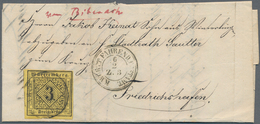 Württemberg - Marken Und Briefe: 1854/1855, Drei Briefe Je Mit Einzelfrankatur 3 Kr. Schwarz Auf Gel - Sonstige & Ohne Zuordnung