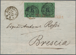 Württemberg - Marken Und Briefe: 1851, 6 Kr Schwarz A. Blaugrün, Waagerechtes Paar, Linke Marke Unte - Autres & Non Classés