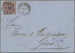 Württemberg - Marken Und Briefe: 1856, 9 Kr. Schwarz Auf Rosa, Farbtiefe, Dunkle Nuance, Allseits Vo - Otros & Sin Clasificación