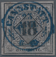 Württemberg - Marken Und Briefe: 1851, Ziffern 18 Kr. Schwarz Auf Grauviolett In Type I Mit Blauem I - Andere & Zonder Classificatie