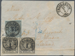 Württemberg - Marken Und Briefe: 1851, 18 Kr. U. 2x 1 Kr. Auf Briefvorderseite Von "CRAILSHEIM 12/2 - Altri & Non Classificati