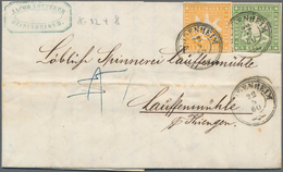 Württemberg - Marken Und Briefe: 1857/1859, 6 Kr Grün, Allseits Gut Gerandet, Sowie 3 Kr Orange Mit - Other & Unclassified