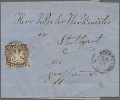 Württemberg - Marken Und Briefe: 1861, 1 Kr. Schwarzbraun Als EF Auf Ortsbrief, STUTTGART, 13. APR. - Other & Unclassified