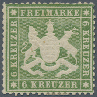 Württemberg - Marken Und Briefe: 1861, Wappen 6 Kr. Olivgrün, Dünnes Papier Eng Gezähnt Ungebraucht - Other & Unclassified