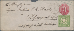 Württemberg - Marken Und Briefe: 1861/1863, 3 Kr Karmin Ganzsachenumschlag Im Kleinen Format (146 : - Other & Unclassified