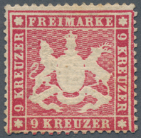 Württemberg - Marken Und Briefe: 1861, Wappen 9 Kr. Karmin, Dickes Papier Eng Gezähnt Ungebraucht Wo - Other & Unclassified