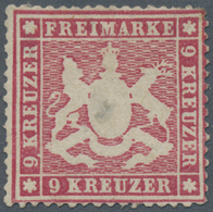 Württemberg - Marken Und Briefe: 1861, Wappen 9 Kr. Karmin, Dünnes Papier Eng Gezähnt Ungebraucht Mi - Sonstige & Ohne Zuordnung