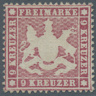 Württemberg - Marken Und Briefe: 1861, Wappen 9 Kr. Lilarot, Dünnes Papier Eng Gezähnt Ungebraucht O - Other & Unclassified