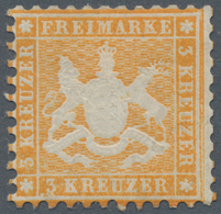 Württemberg - Marken Und Briefe: 1862, Wappen 3 Kr. Gelborange, Weit Gezähnt Ungebraucht Mit Teilgum - Other & Unclassified