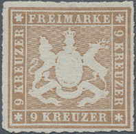 Württemberg - Marken Und Briefe: 1865, Wappen 9 Kr. In B-Farbe Fahlbraun Mit Durchstich, Ungebraucht - Sonstige & Ohne Zuordnung