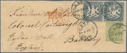 Württemberg - Marken Und Briefe: 1868/1869, 1 Kr Grün Ziffer Und Waager. Paar 7 Kr Blau, Als "15 Kre - Sonstige & Ohne Zuordnung