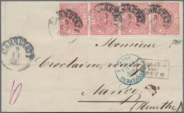Württemberg - Marken Und Briefe: 1869, 3 Kr Rosakarmin, Waagerechter 4er-Streifen Mit Sauberem, Nahe - Sonstige & Ohne Zuordnung