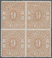 Württemberg - Marken Und Briefe: 1869, Ovalausgabe 9 Kr. Hellbraun Als Viererblock, Ungebraucht Mit - Other & Unclassified