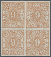 Württemberg - Marken Und Briefe: 1869, Ovalausgabe 9 Kr. Hellbraun Als Viererblock, Ungebraucht Mit - Sonstige & Ohne Zuordnung