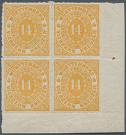 Württemberg - Marken Und Briefe: 1869, Ovalausgabe 14 Kr. In Besserer C-Farbe Orange Als ECKRAND-VIE - Other & Unclassified