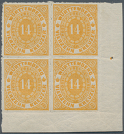 Württemberg - Marken Und Briefe: 1869, Ovalausgabe 14 Kr. In Besserer C-Farbe Orange Als ECKRAND-VIE - Sonstige & Ohne Zuordnung