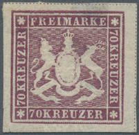 Württemberg - Marken Und Briefe: 1873, Wappen 70 Kr. Braunlila, Erste Auflage Mit Einfachen Linien, - Sonstige & Ohne Zuordnung