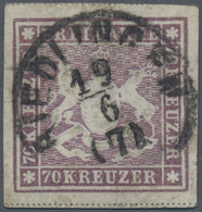 Württemberg - Marken Und Briefe: 1873, Wappen 70 Kr. Braunlila, Erste Auflage Mit Einfachen Linien U - Sonstige & Ohne Zuordnung