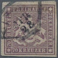 Württemberg - Marken Und Briefe: 1873, Wappen 70 Kr. Braunlila, Erste Auflage Mit Einfachen Linien U - Other & Unclassified