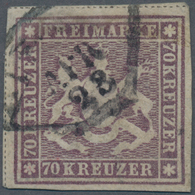 Württemberg - Marken Und Briefe: 1873, Wappen 70 Kr. Braunlila, Erste Auflage Mit Einfachen Linien U - Sonstige & Ohne Zuordnung