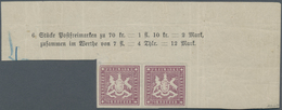 Württemberg - Marken Und Briefe: 1873, Wappen 70 Kreuzer Rotlila, Doppelte Linien, Postfrisches Paar - Other & Unclassified