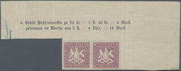 Württemberg - Marken Und Briefe: 1873, Wappen 70 Kreuzer Rotlila, Doppelte Linien, Postfrisches Paar - Sonstige & Ohne Zuordnung