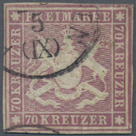 Württemberg - Marken Und Briefe: 1873, Wappen 70 Kr. Rotlila, Zweite Auflage Mit Doppelten Linien Un - Other & Unclassified