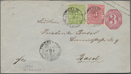 Württemberg - Marken Und Briefe: 1874, 1 Kreuzer Grün Und 3 Kreuzer Rotkarmin(Ausgabenmischfrankatur - Other & Unclassified