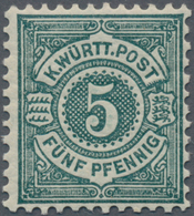 Württemberg - Marken Und Briefe: 1890,Ziffern 5 Pf In Seltener B-Farbe Schwarzblaugrün POSTFRISCH, F - Other & Unclassified