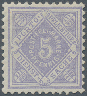 Württemberg - Marken Und Briefe: 1875, Behördenmarken 5 Pf. In Seltener B-Farbe Hellblauviolett, Ung - Sonstige & Ohne Zuordnung