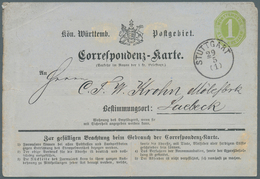 Württemberg - Ganzsachen: 1872 (ca.), Postkarte 1 Kr Grün, Rs. Zudruck "Gutbrod & Co", Gebraucht Von - Other & Unclassified