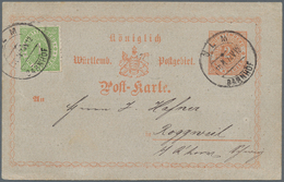 Württemberg - Ganzsachen: 1872,1875, Ganzsachenkarte 2 Kreuzer Orange Mit 1 Kreuzer Gezähnt Als Zusa - Altri & Non Classificati